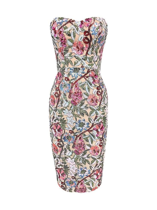 Womens Shailene Floral Sequin-Embellished Body-Con Midi-Dress Product Image