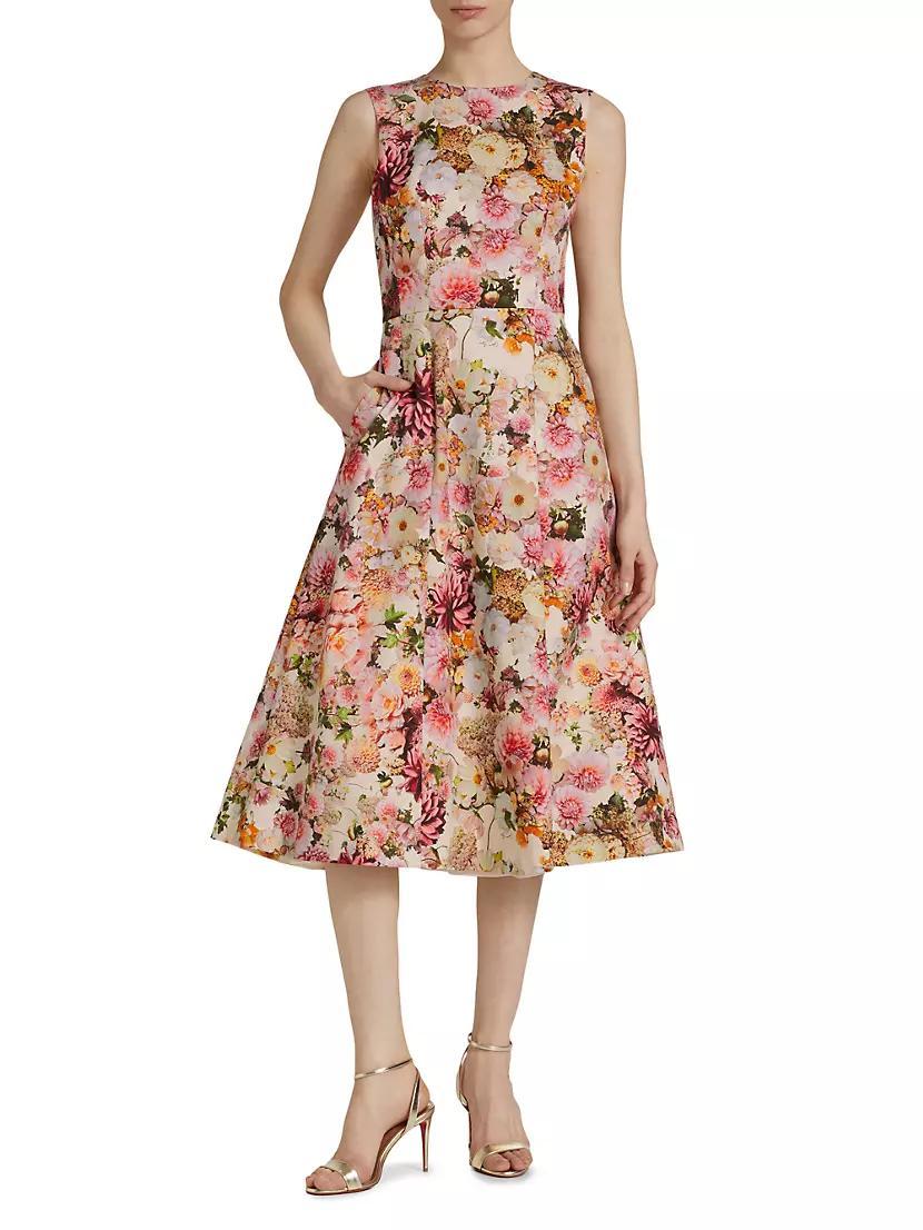 Eloise Floral Cotton-Blend Midi-Dress Product Image