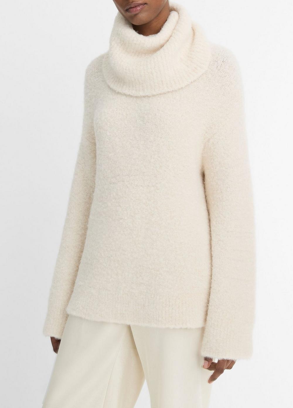 Italian Bouclé Turtleneck Tunic Sweater Product Image