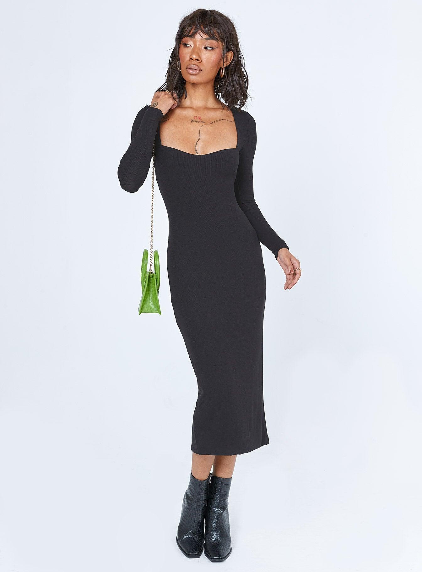 Nolan Midi Dress Black Tall Product Image