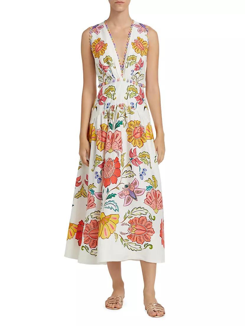 Floral Insects V-Neck Maxi Dress Product Image