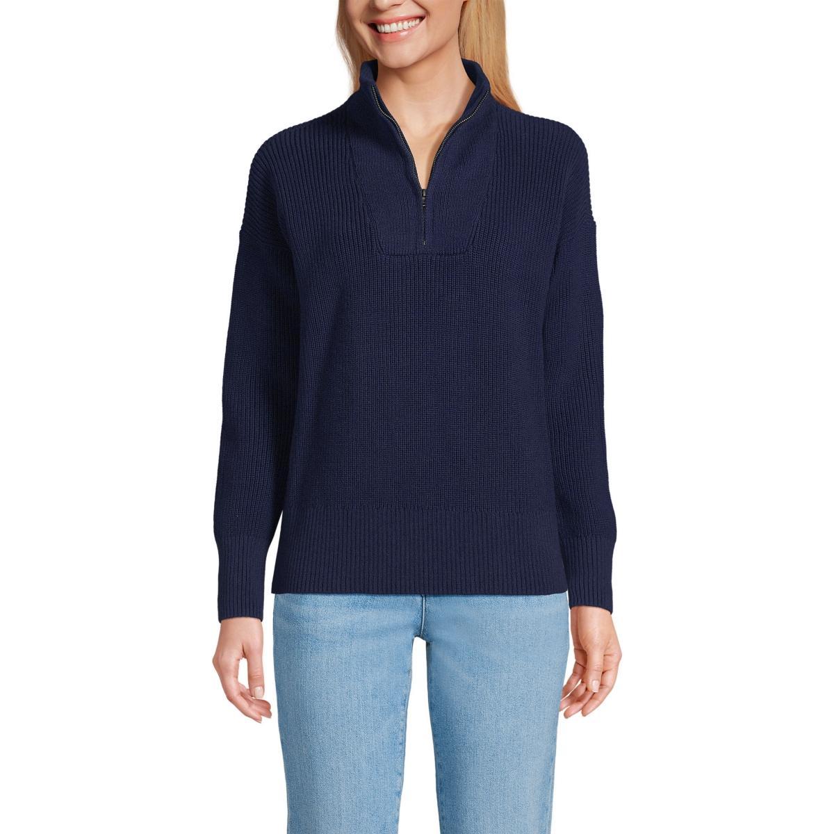 Womens Lands End Drifter Quarter Zip Sweater Product Image