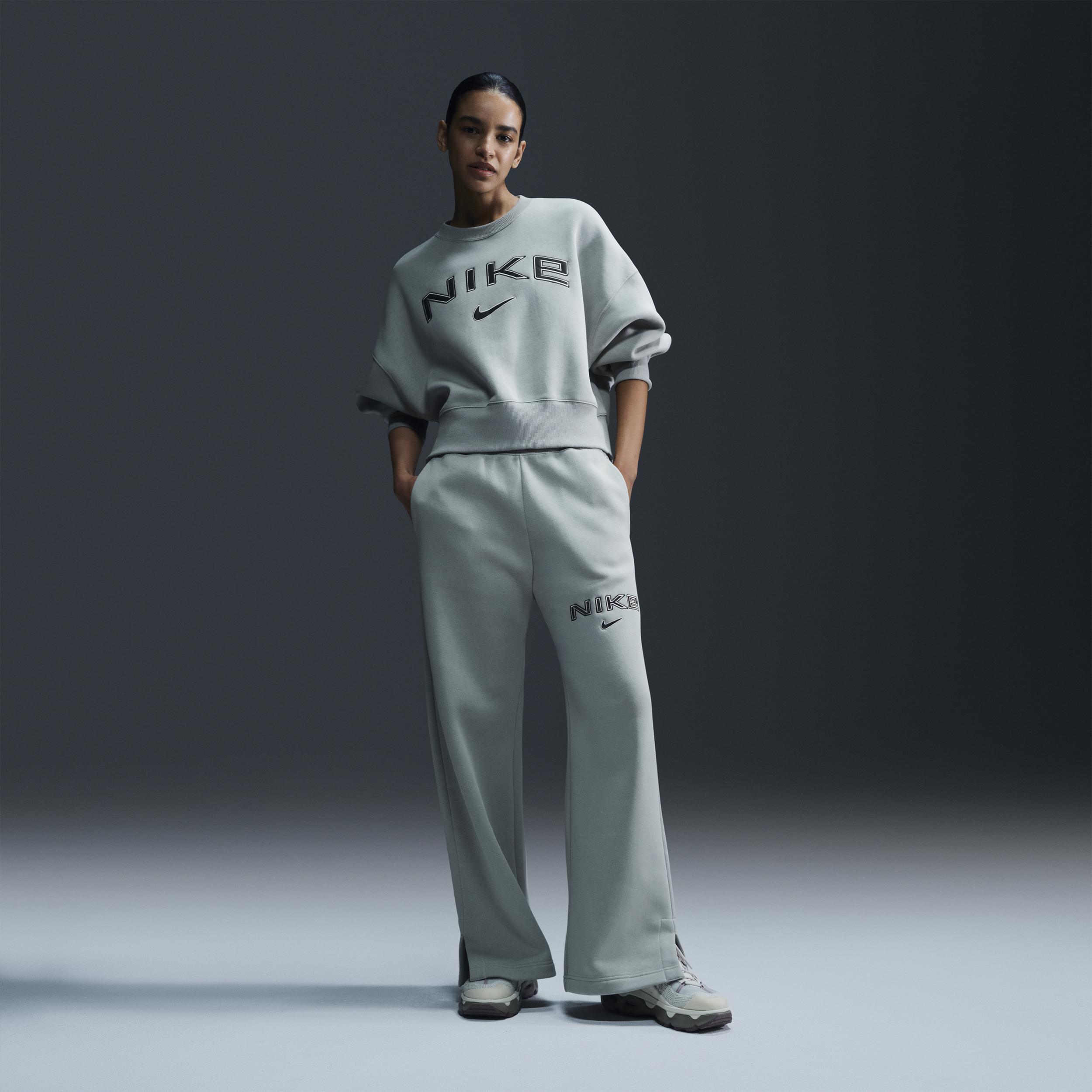 Women's Nike Sportswear Phoenix Fleece High-Waisted Wide-Leg Logo Pants Product Image