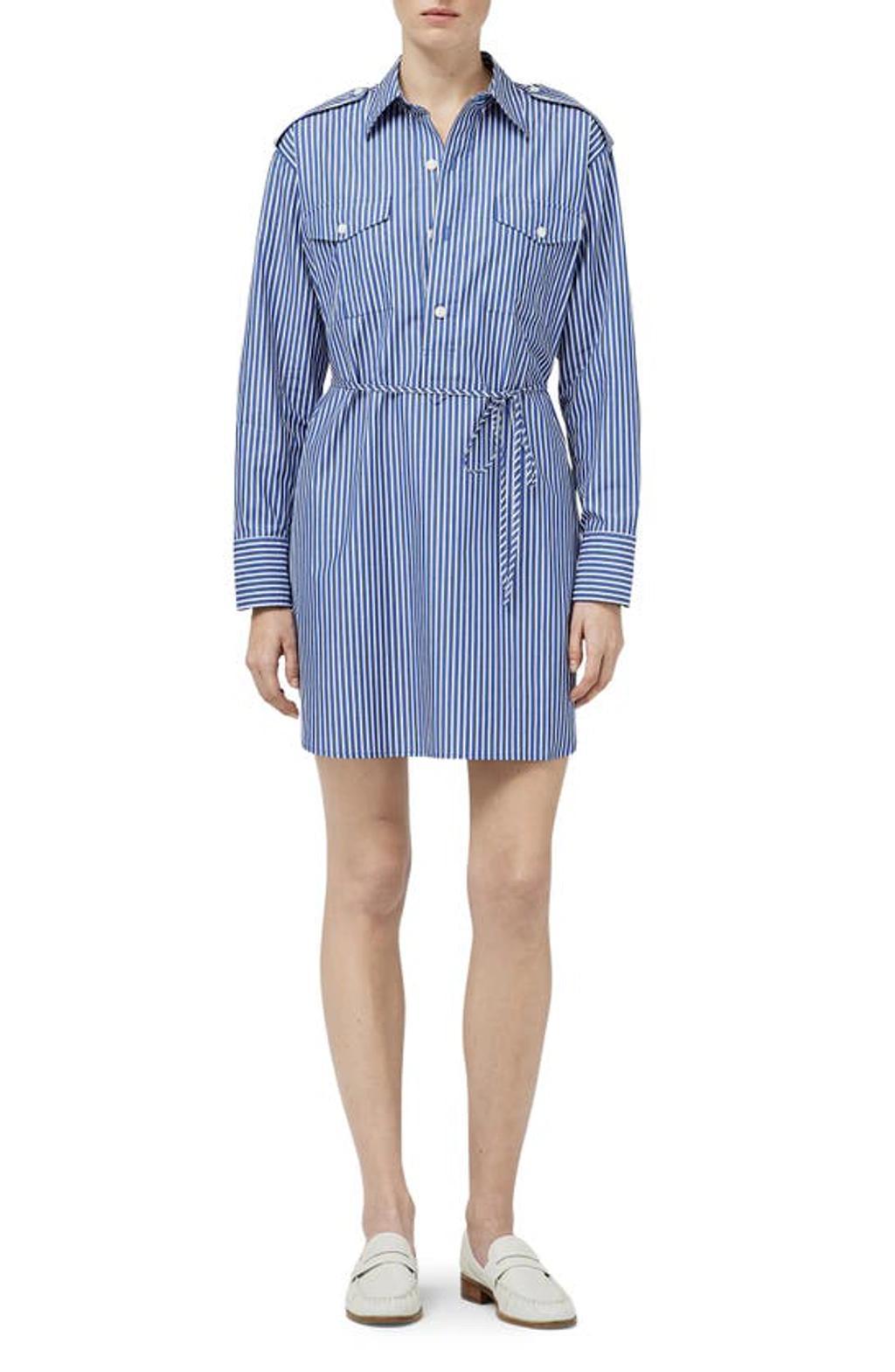 Nadine Shirtdress In Blue Stripe Product Image