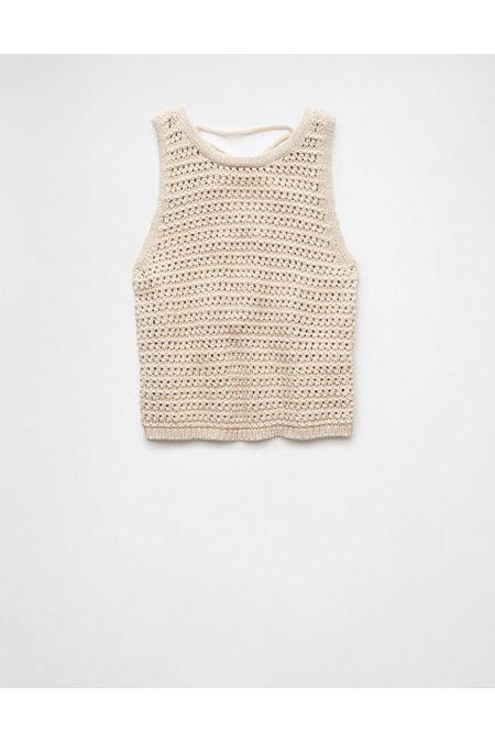 AE Lace-Up Back Sweater Tank Top Womens Product Image