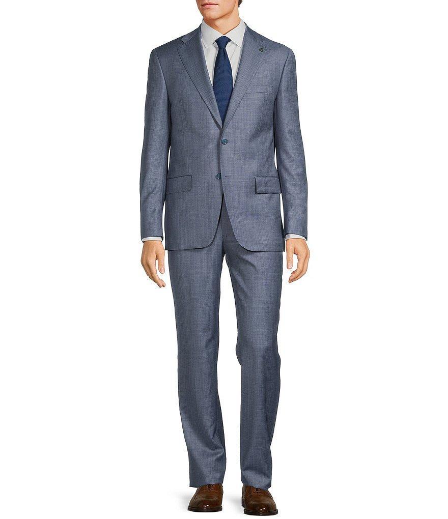 Hart Schaffner Marx New York Modern Fit Flat Front Sharkskin 2-Piece Suit Product Image