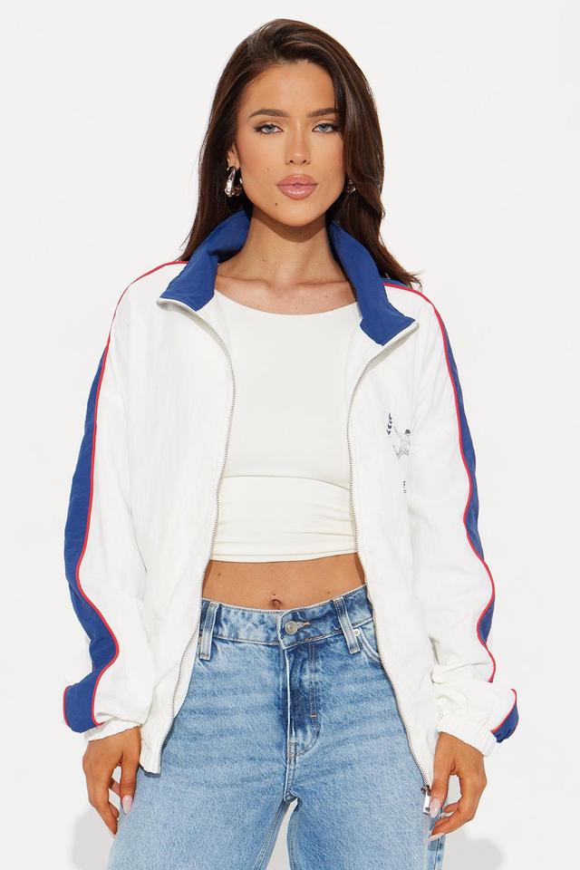 Player One Sporty Oversized Windbreaker - White/combo Product Image