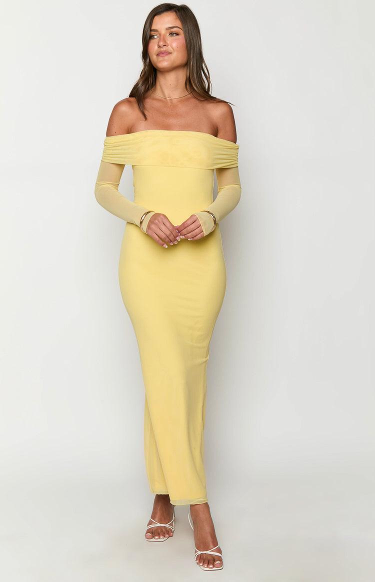 Coraline Yellow Long Sleeve Maxi Dress Product Image