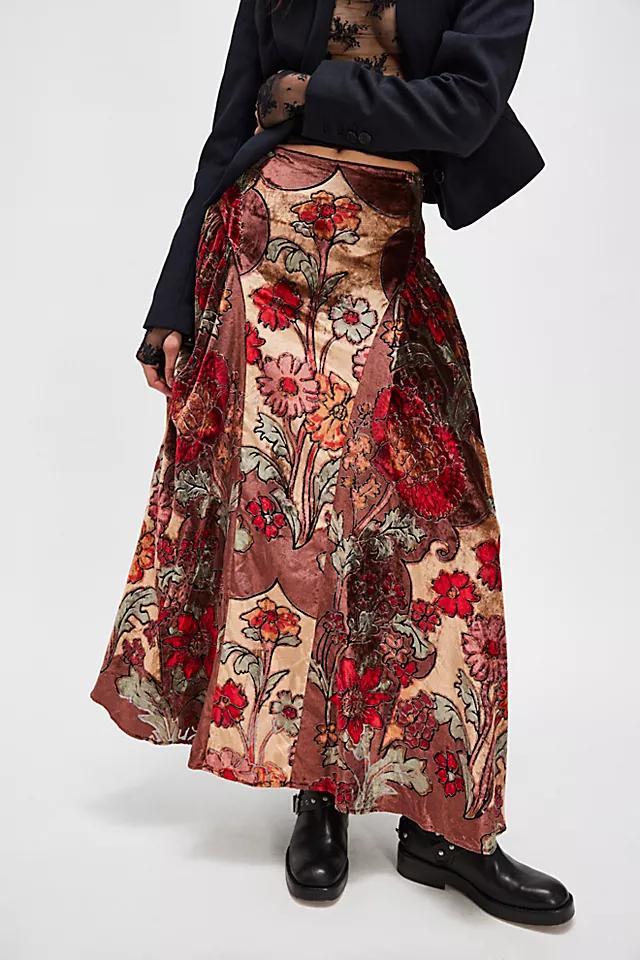 Velvet Petals Maxi Skirt Product Image