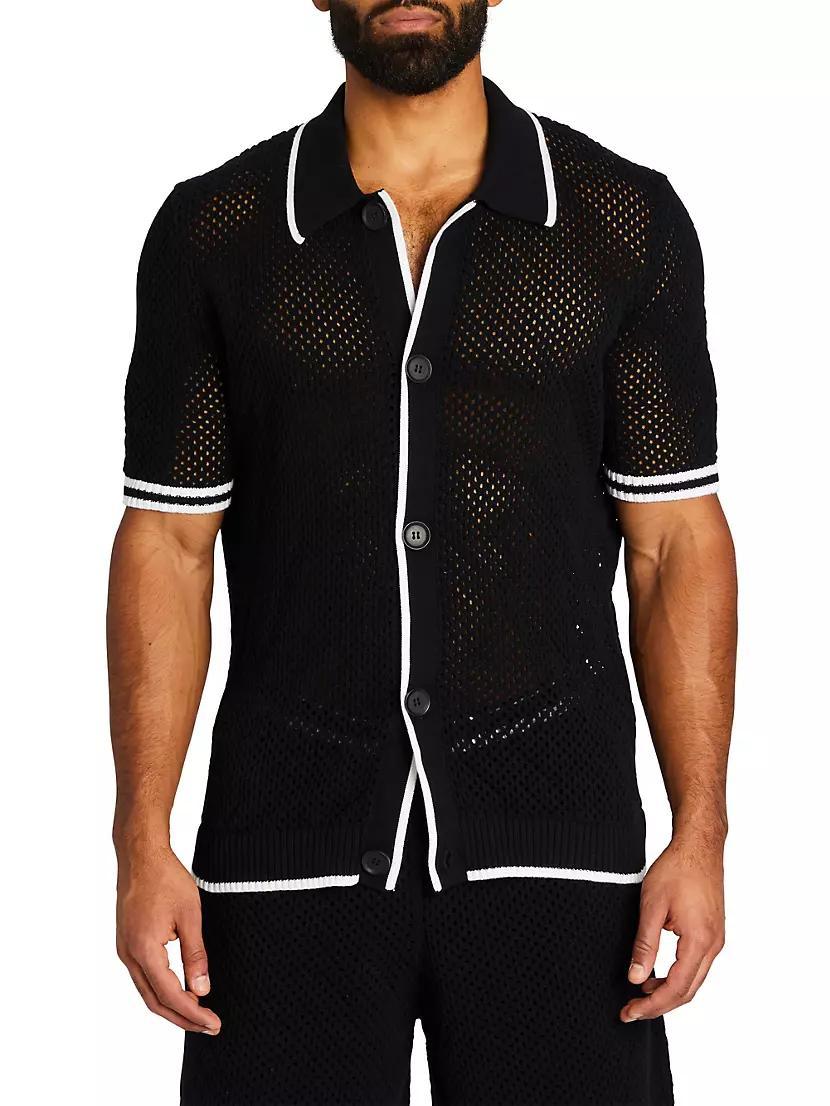 Michael Crochet Cardigan Shirt Product Image