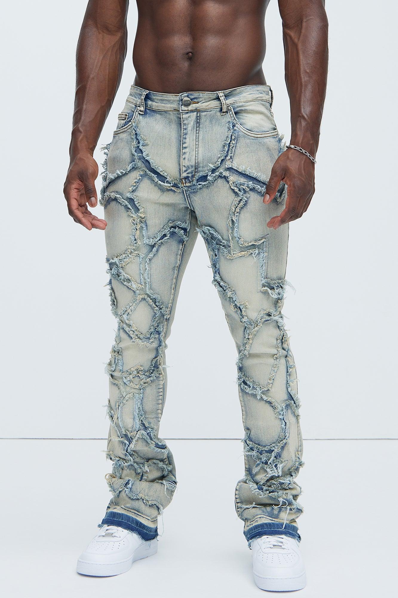 Fray All Ways Stacked Skinny Flare Jeans - Light Blue Product Image