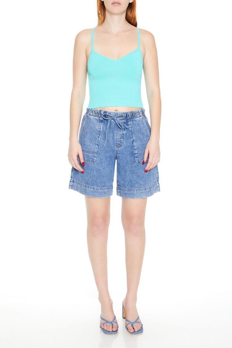 Baggy Drawstring Denim Shorts | Forever 21 Product Image