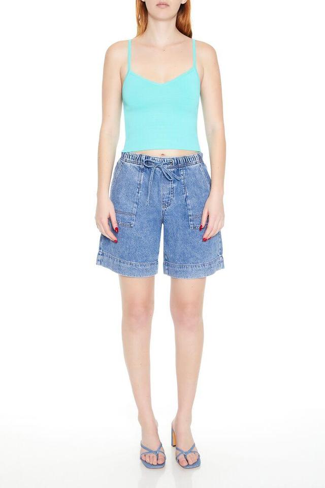 Baggy Drawstring Denim Shorts | Forever 21 Product Image