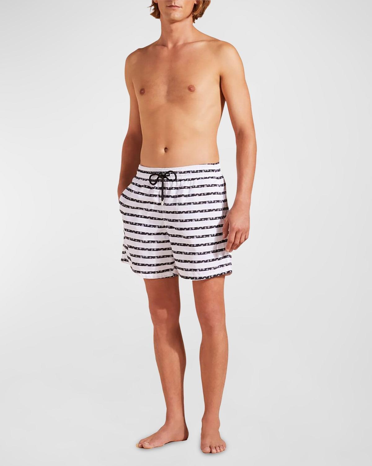 Mens Micro-Turtle Striped Swim Shorts Product Image