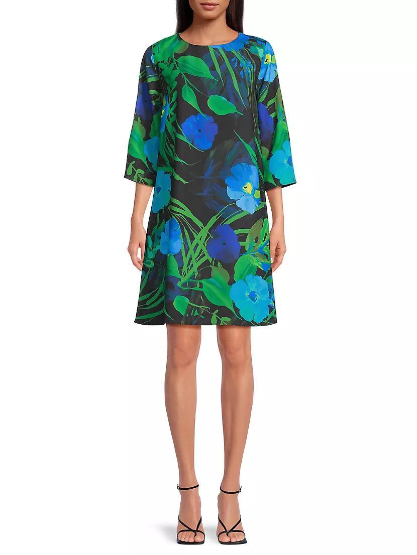 Plus Size Garden Walk Printed Crepe Dress Product Image