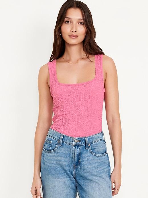 Square-Neck Textured Tank Top product image