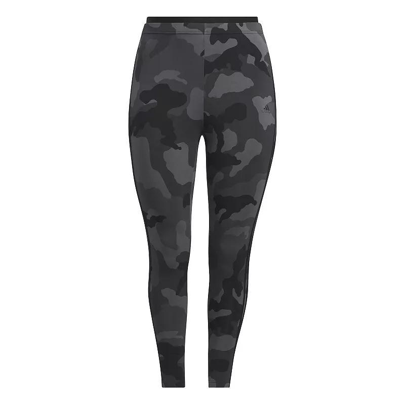 Plus Size adidas Essentials 3-Stripes Camo Print Training Leggings, Womens Product Image