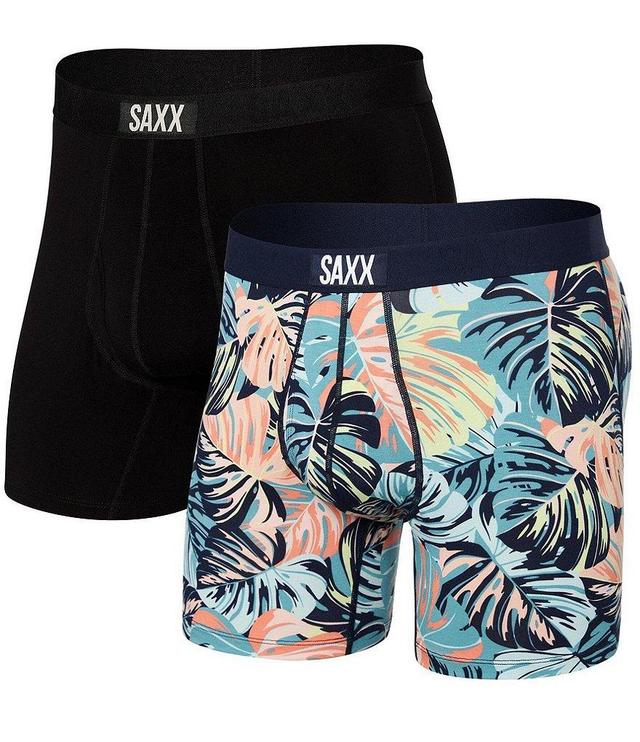 SAXX Ultra-Soft Solid/Printed 6#double; Inseam Boxer Briefs 2-Pack Product Image