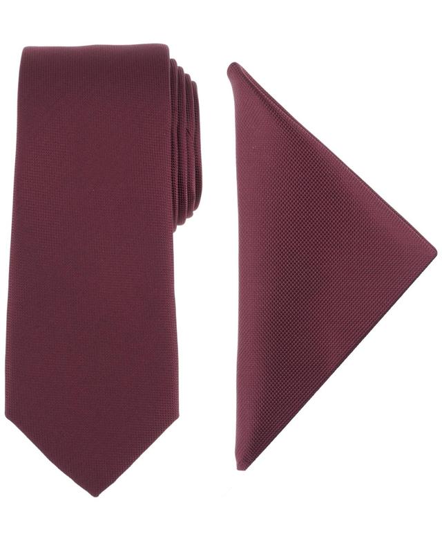 Alfani Mens Modern Textured Tie & Pocket Square Set, Created for Macys Product Image