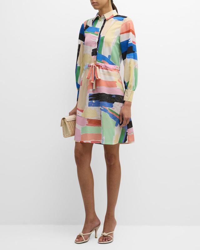 Alcun01 Brushstroke-Print Mini Shirtdress Product Image