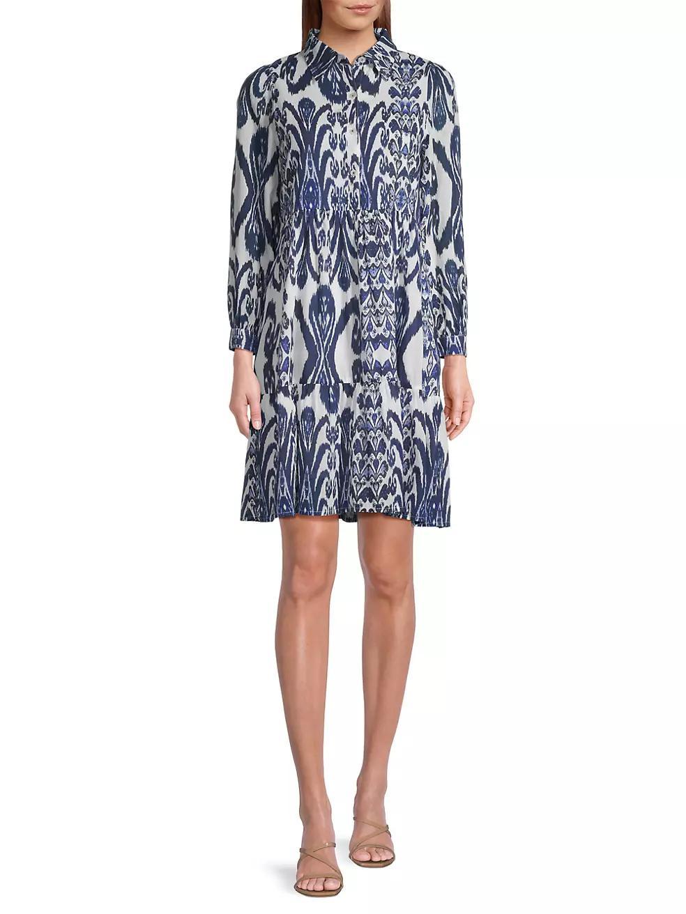 Romy Cotton Ikat-Inspired Shirtdress Product Image