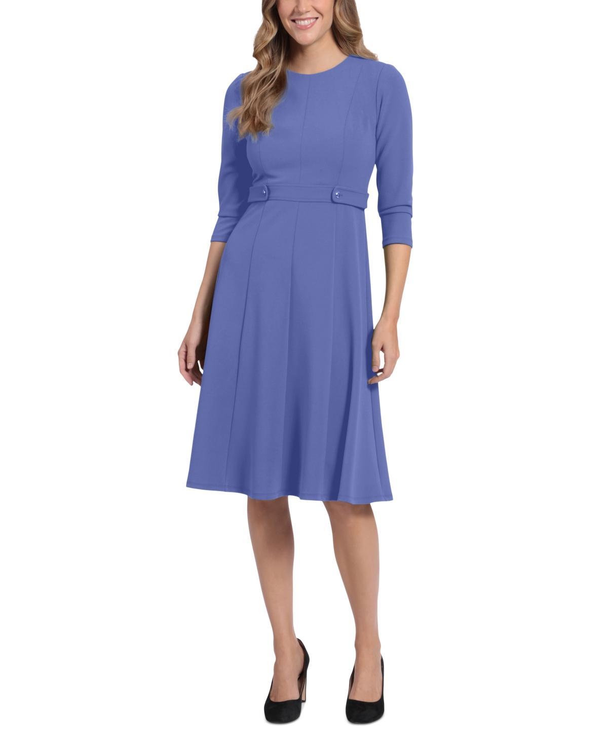 London Times Petite Side-Tab Fit & Flare Dress Product Image