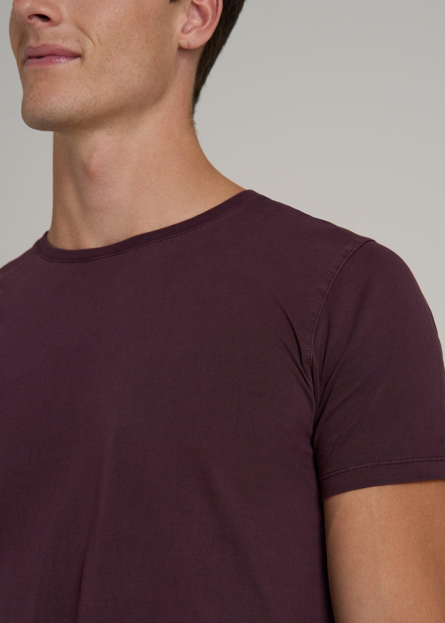 MODERN-FIT Garment Dyed Cotton Men's Tall T-Shirt in Deep Purple Male Product Image