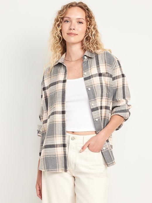 Button-Down Flannel Tunic Product Image