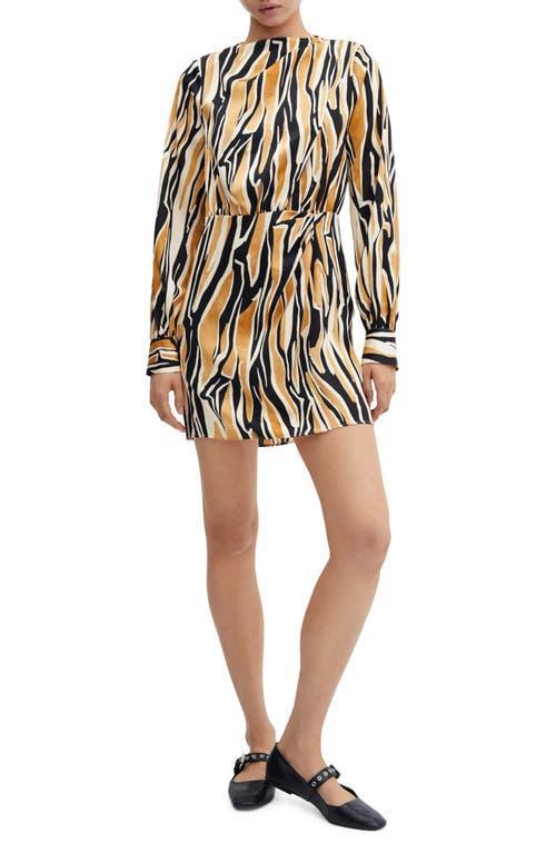 Mango slash neck print mini dress Product Image