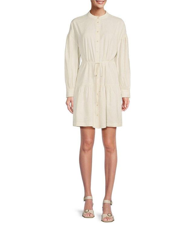 Alex Marie Benson Button Front Tiered A-Line Linen Dress Product Image