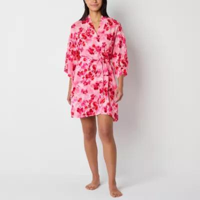 Ambrielle Chiffon Womens Long Sleeve Knee Length Robe Product Image