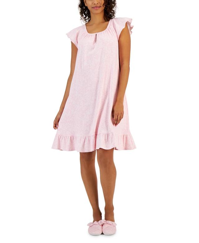 Women's Cotton Printed Flutter-Sleeve Chemise, Created for Macy's Product Image