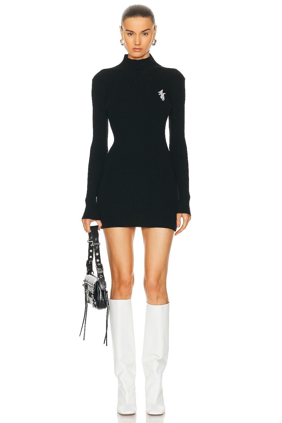 Amiri Stack Knit Mini Dress in Black - Black. Size S (also in XS). Product Image