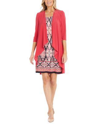 R & M Richards Womens 2-Pc. Jacket & Necklace Dress Product Image