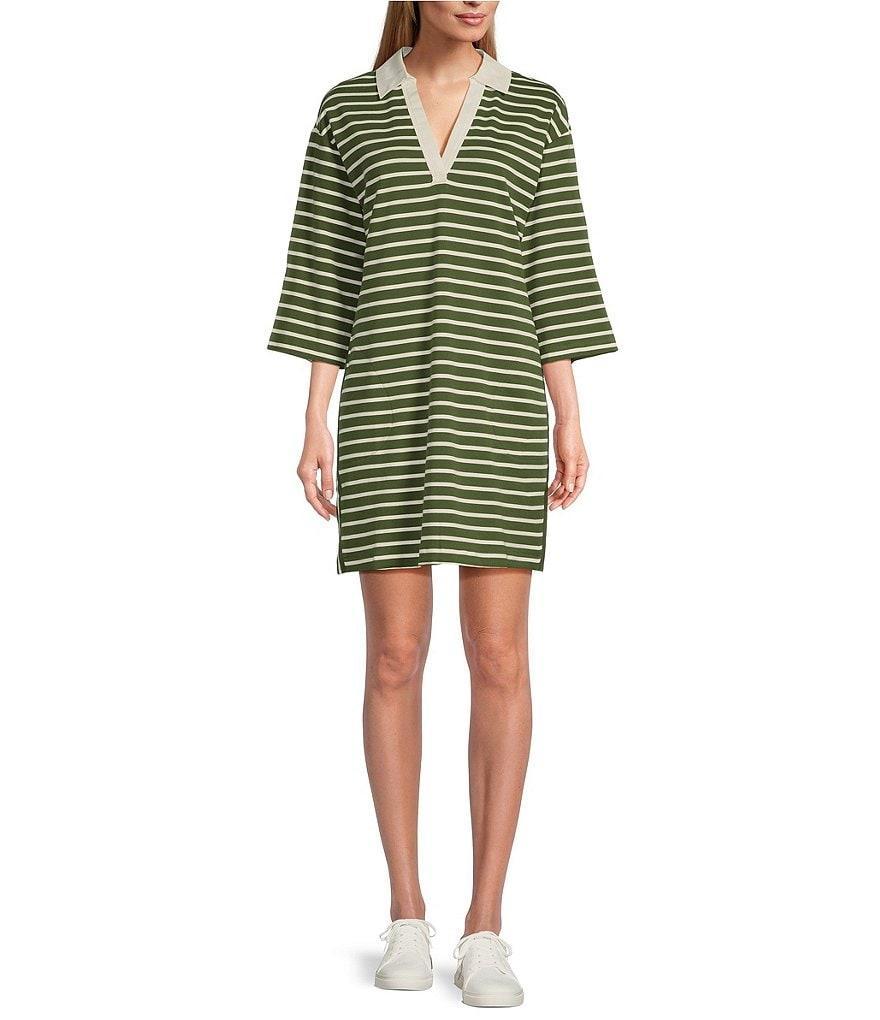 Tommy Bahama Jovanna Stripe Print 3/4 Sleeve Shirt Dress Product Image