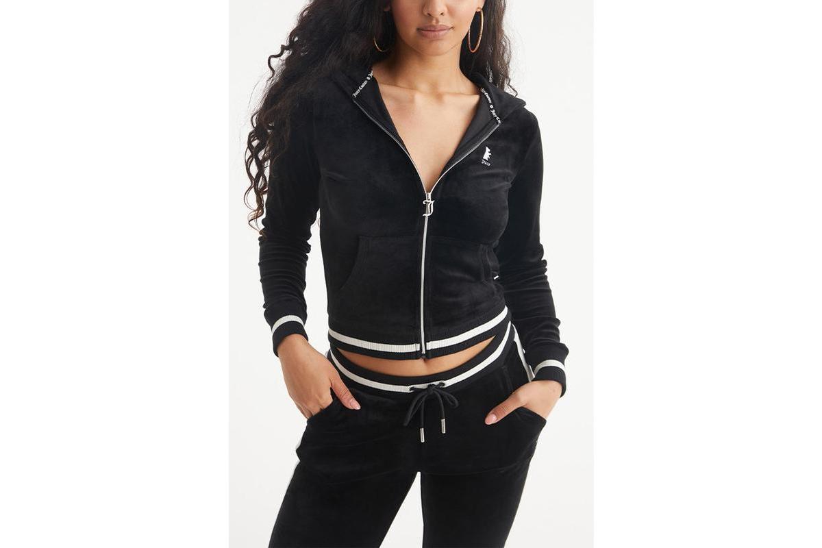 Juicy Couture Womens Heritage Rib Trim Hoodie With Contrast Rib Product Image