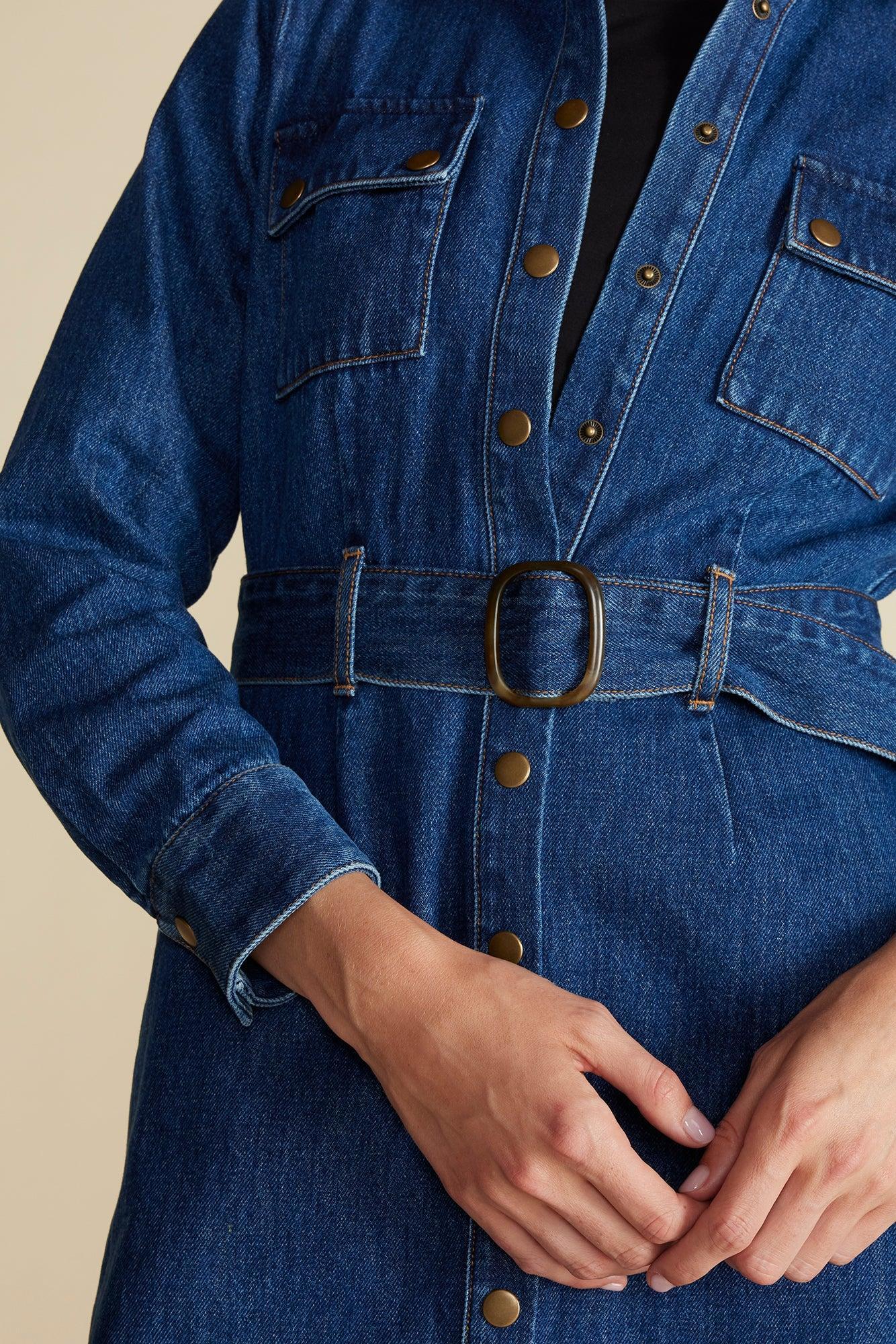 Joyce Denim Shirt Dress - Indigo Blue Product Image