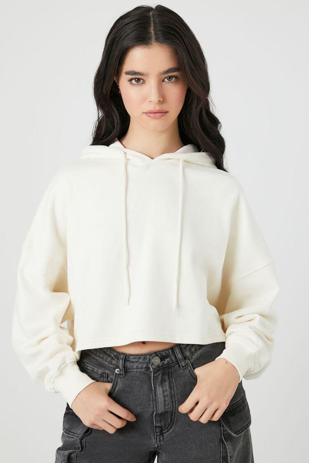 Cropped French Terry Hoodie | Forever 21 product image