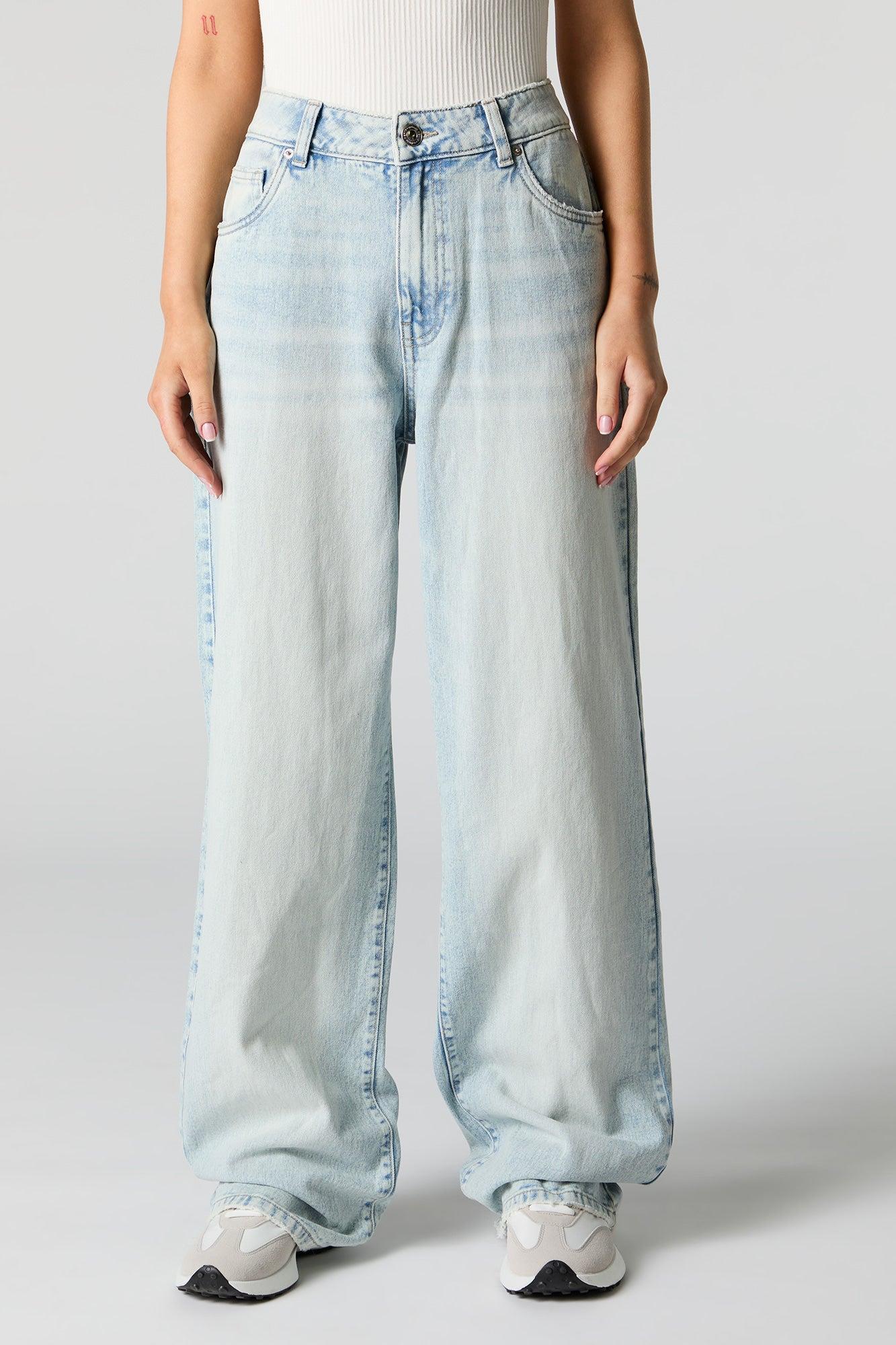 Light Wash High Rise Wide Leg Jean Female Product Image