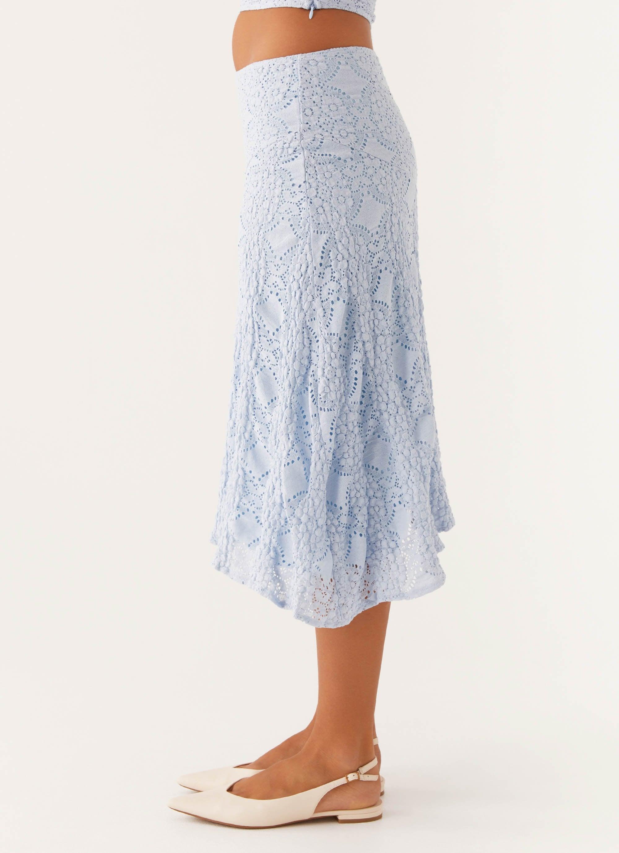 Diamond Sky Midi Skirt - Blue Product Image