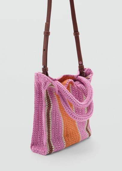 Crochet shopper bag - Women | MANGO USA Product Image