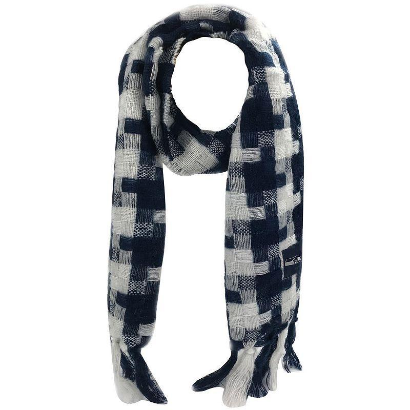 Womens FOCO Seattle Seahawks Checkered Woven Blanket Scarf Product Image