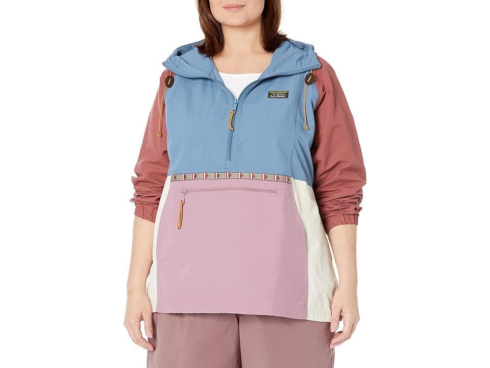 L.L.Bean Plus Size Mountain Classic Anorak Multicolor (Bayside Blue/Iris Mauve) Women's Coat Product Image