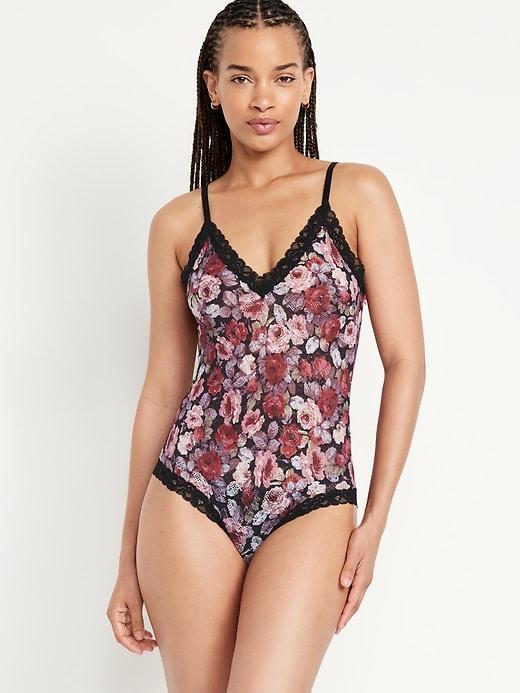 V-Neck Lace Bodysuit Product Image