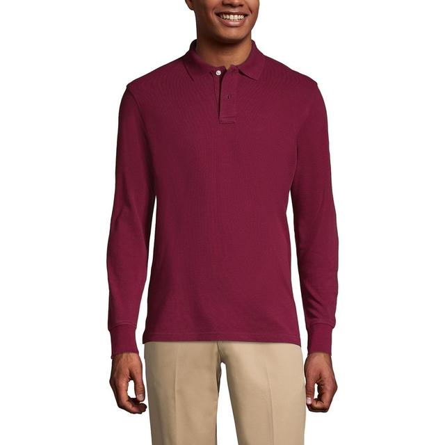 Mens Lands End Long Sleeve Mesh Polo Shirt Product Image