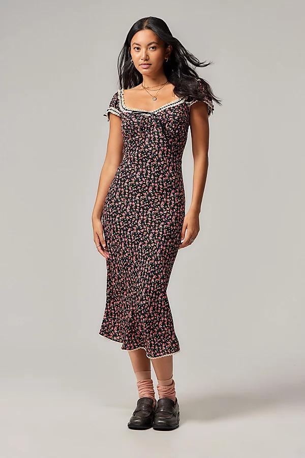 Light Before Dark Saskia Floral Midi Dress Womens at Urban Outfitters Product Image