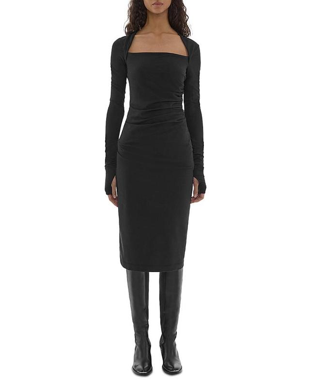 Helmut Lang Shrug Long Sleeve Midi Dress Product Image