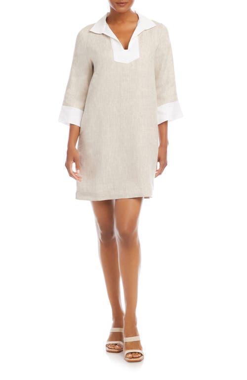 Karen Kane Contrast Trim Linen Shift Dress Product Image