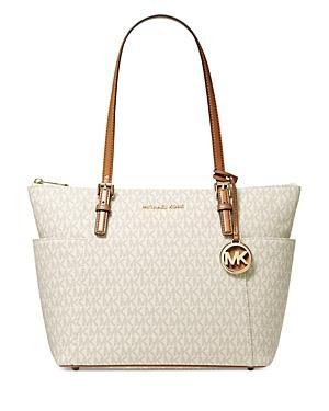 Womens Jet Set East/West Coated Canvas Top-Zip Tote Product Image