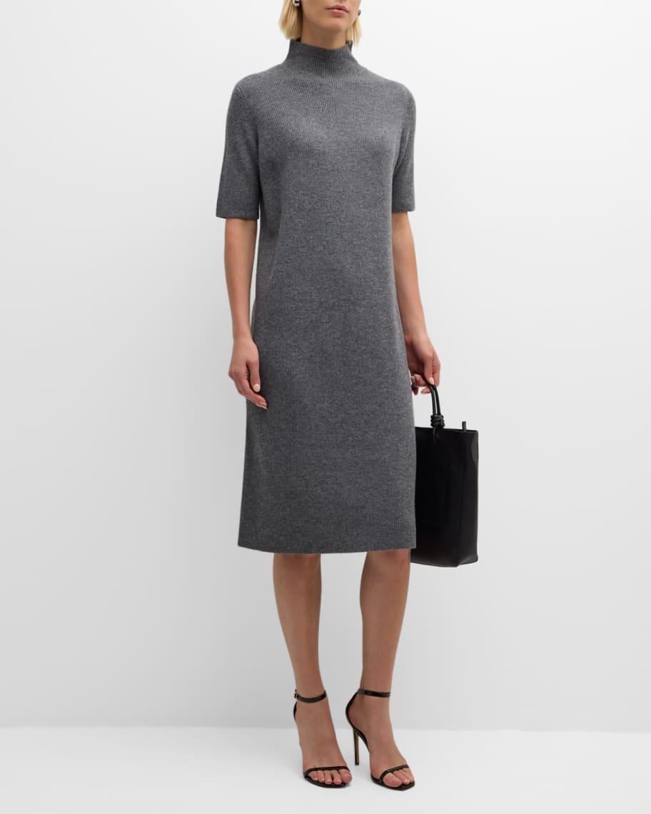 Ribbed Mock-Neck Sweater Dress Product Image